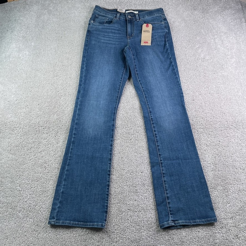 NEW Levis Jeans Womens 4 Blue Classic Bootcut Mid Rise Stretch Denim Casual NWT